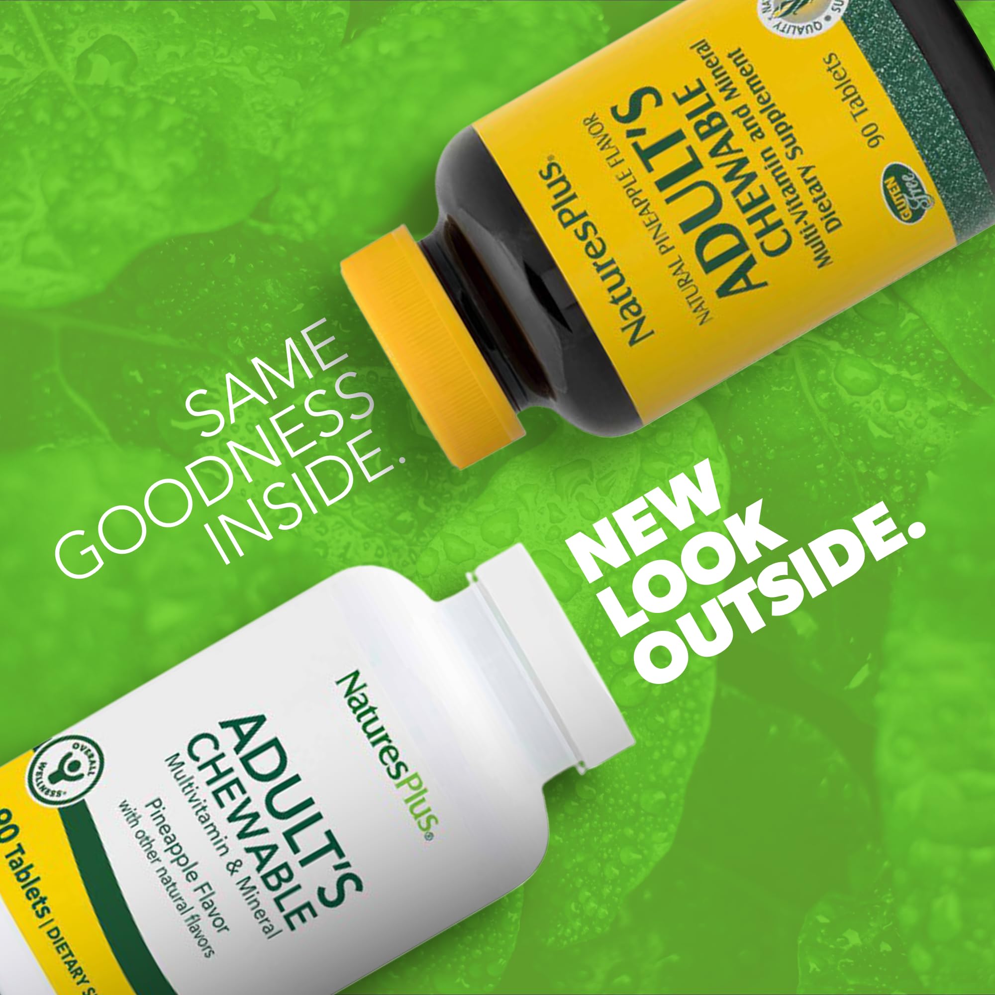 NaturesPlus primer plano de tabletas masticables texturizadas para sabor y facilidad