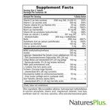 NaturesPlus comparación de tamaño del frasco indicando 60 tabletas y 30 servicios