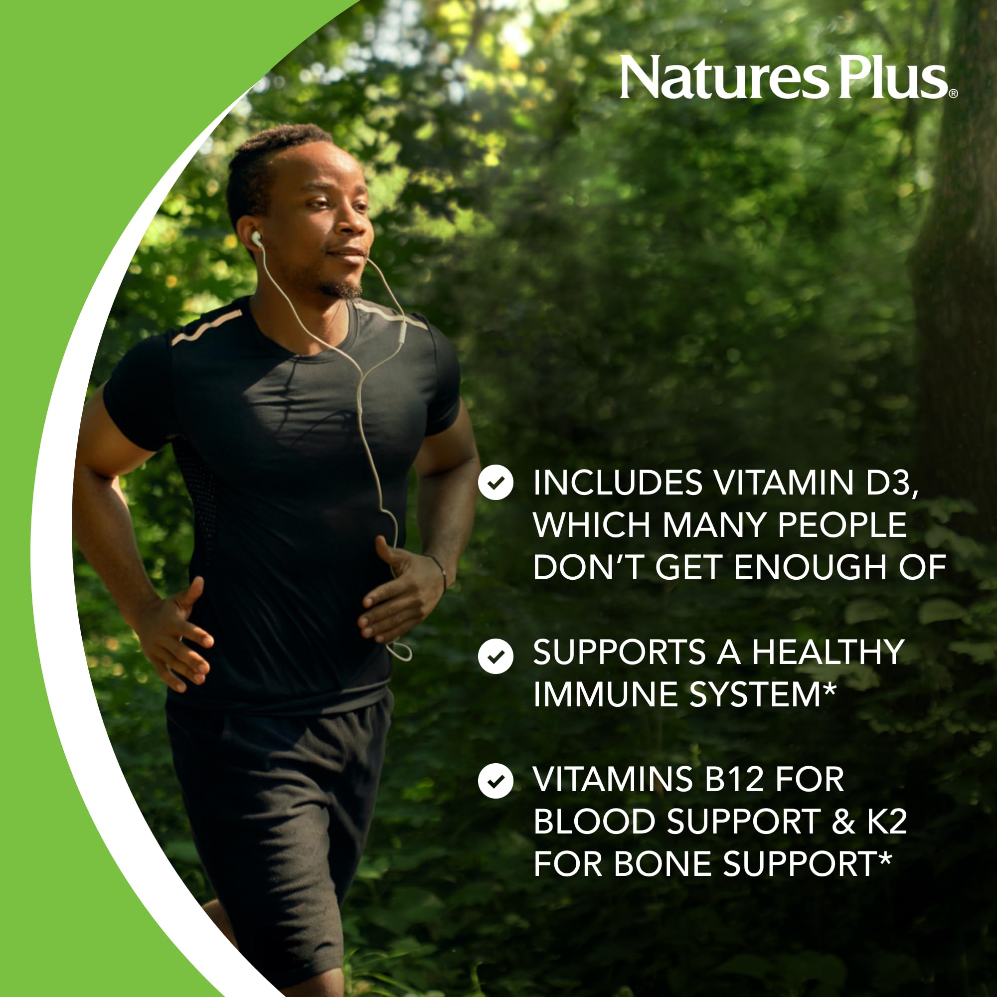 NaturesPlus cápsula en mano ilustrando dosis diaria y conveniencia
