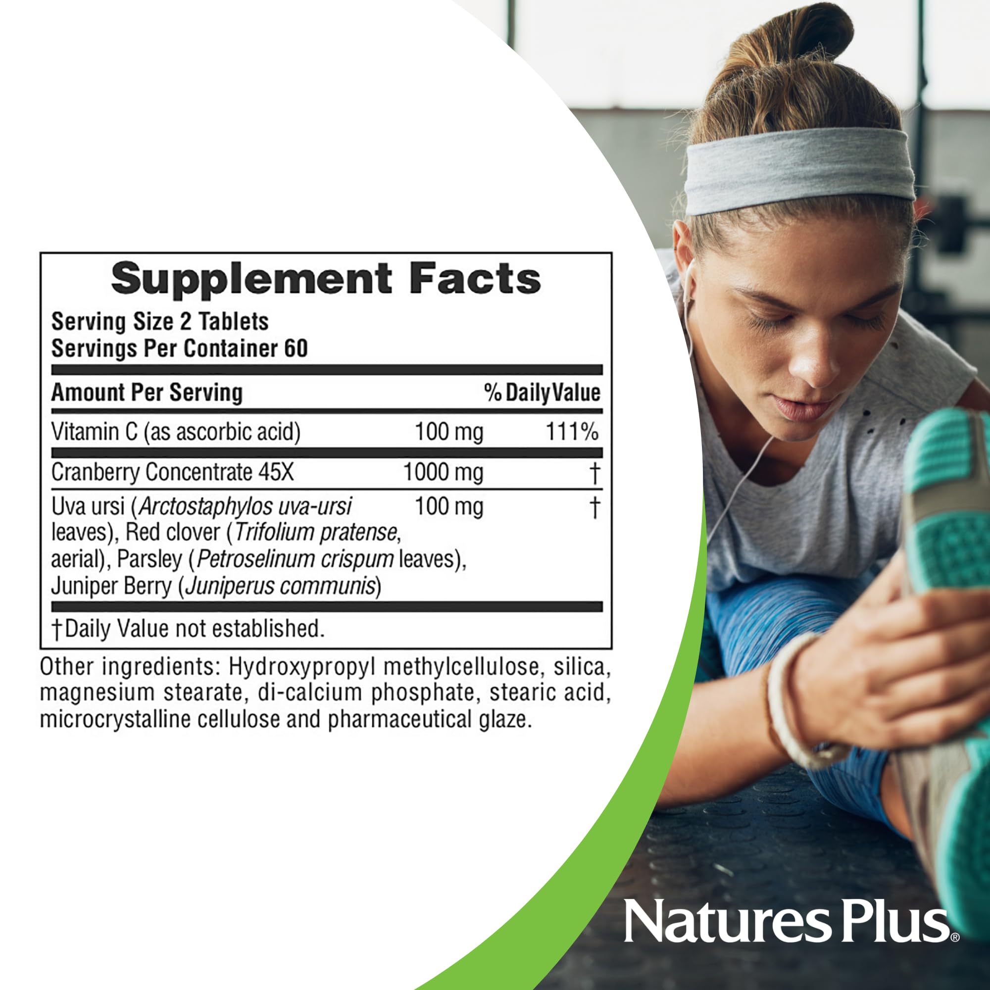 NaturesPlus comprimidos junto a regla para mostrar tamaño real
