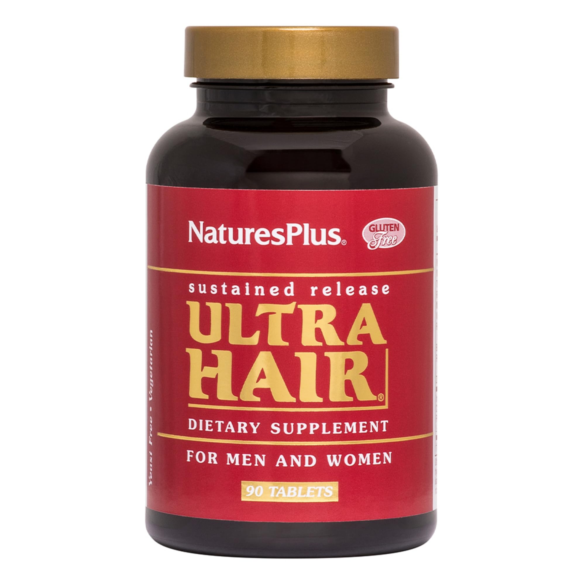 NaturesPlus Ultra Hair vista frontal del envase mostrando el diseño y el beneficio nutritivo