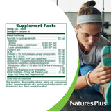 NaturesPlus Ultra-Zyme comparación de tamaño en mano para visualizar porción