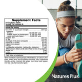 NaturesPlus Ultra-Zyme comparación de tamaño con moneda, referencia de porciones