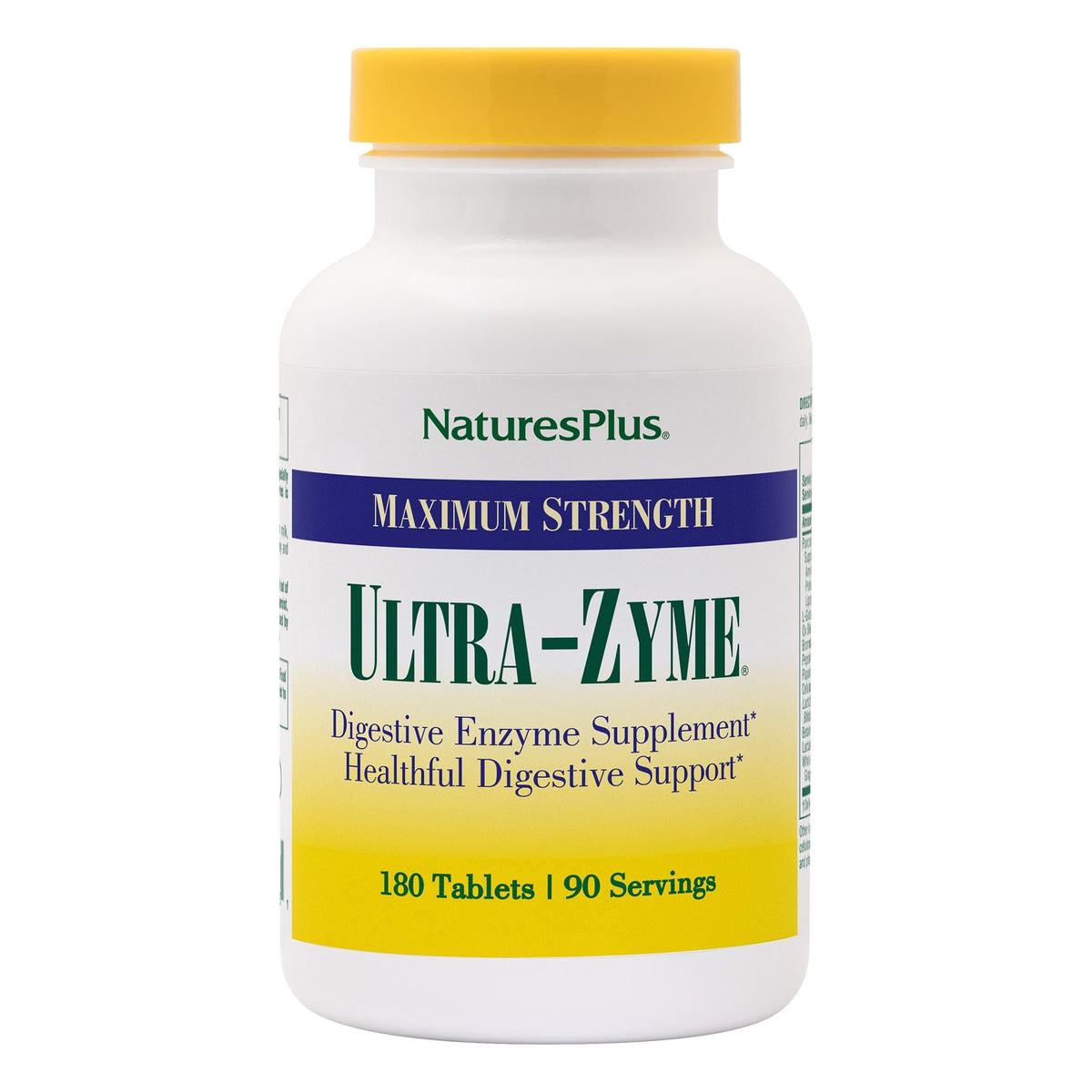 NaturesPlus Ultra-Zyme frente del envase mostrando presentación y beneficio digestivo