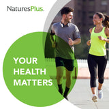 NaturesPlus tableta junto a desayuno para ilustrar integración cotidiana