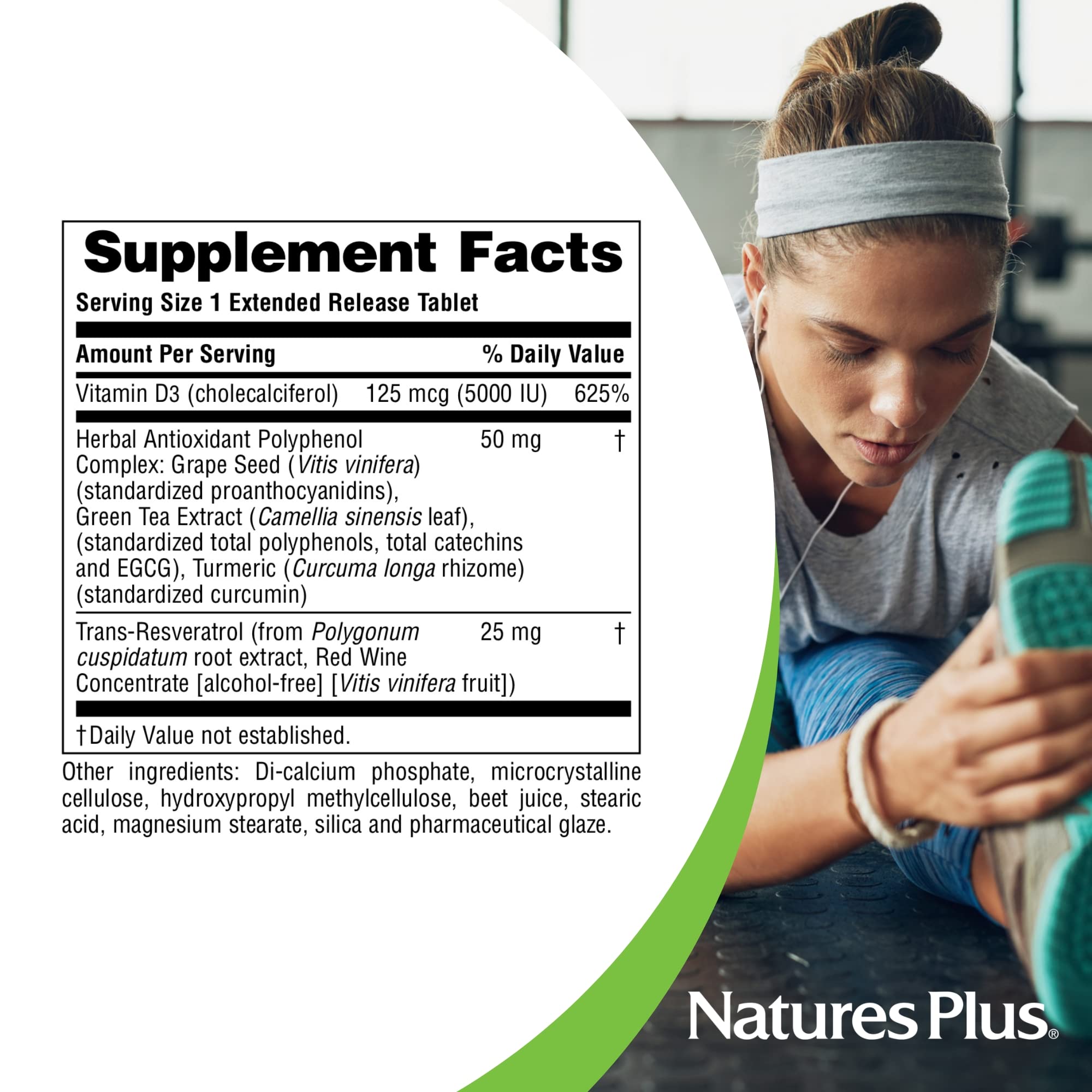 NaturesPlus tableta junto a regla para comparar tamaño y facilidad de deglución