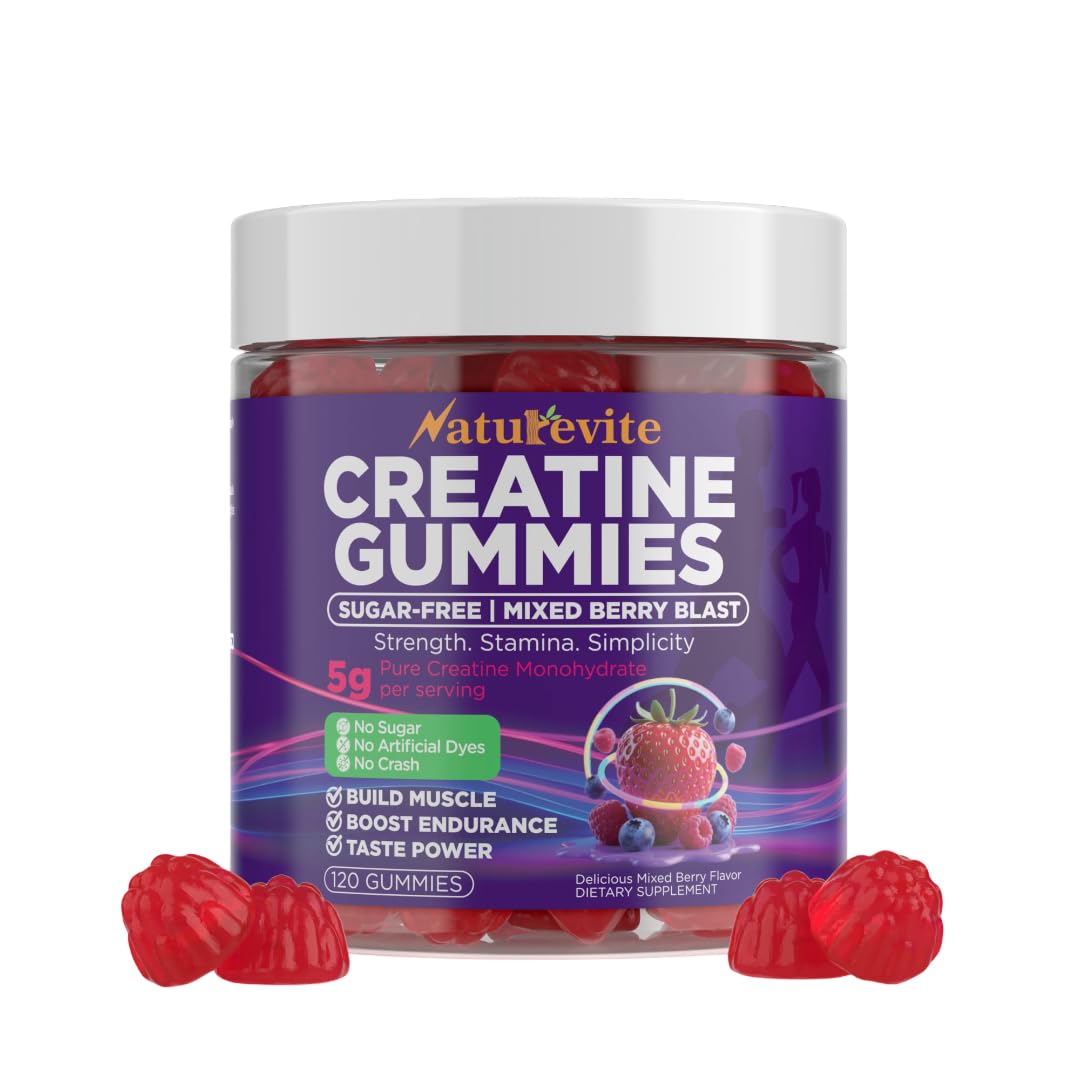 Naturevite gomitas con frutas ilustrando sabor sin azúcar añadida