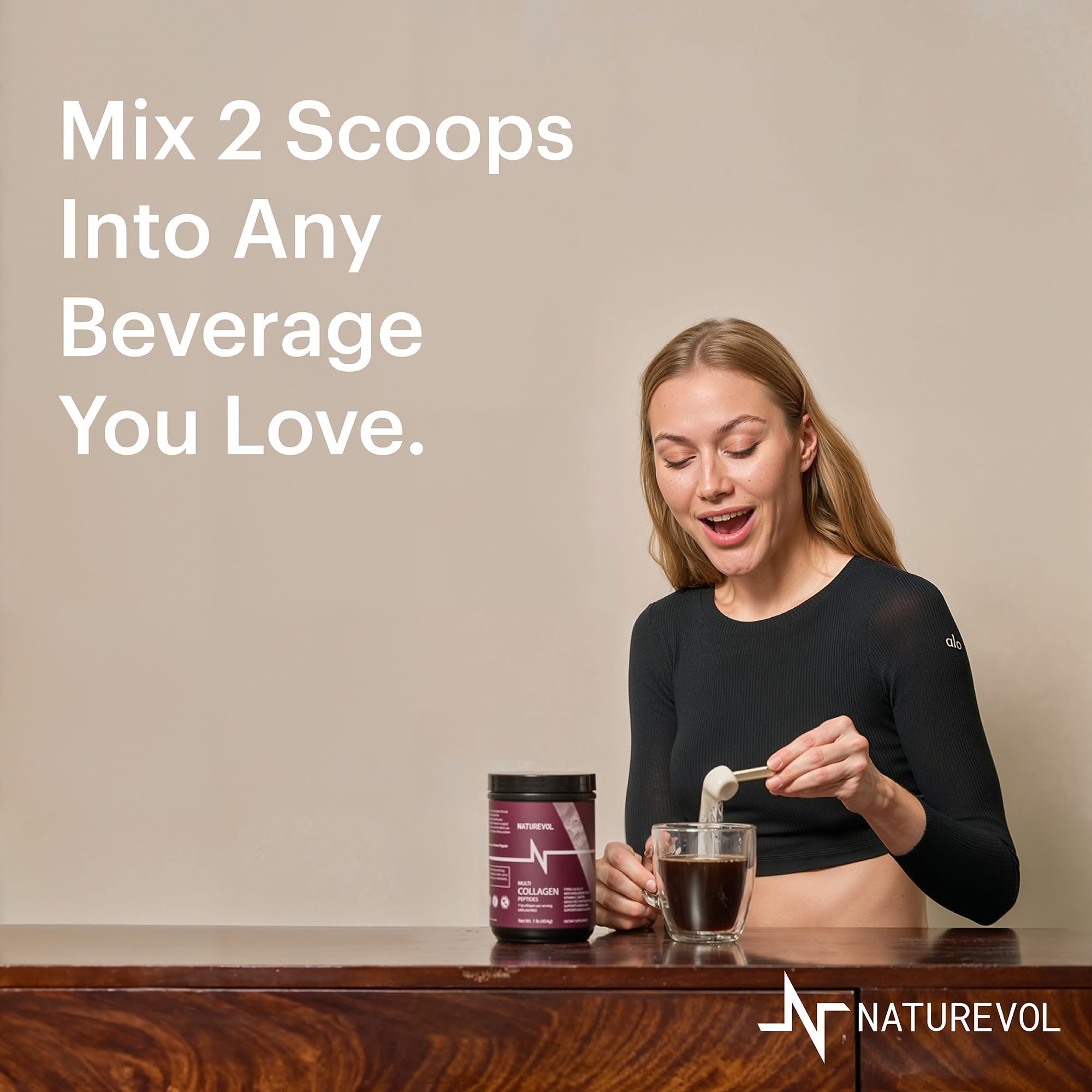 NATUREVOL polvo en cuchara medida lista para añadir bebida