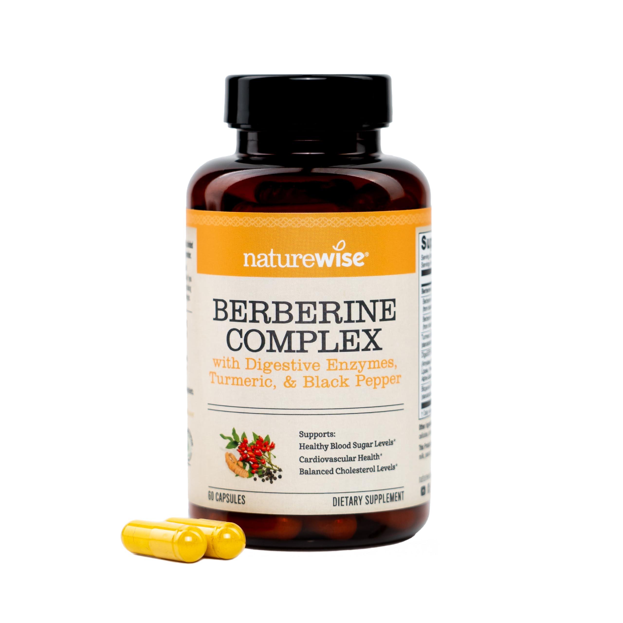 NatureWise frasco frontal del suplemento berberine 1000mg mostrando diseño