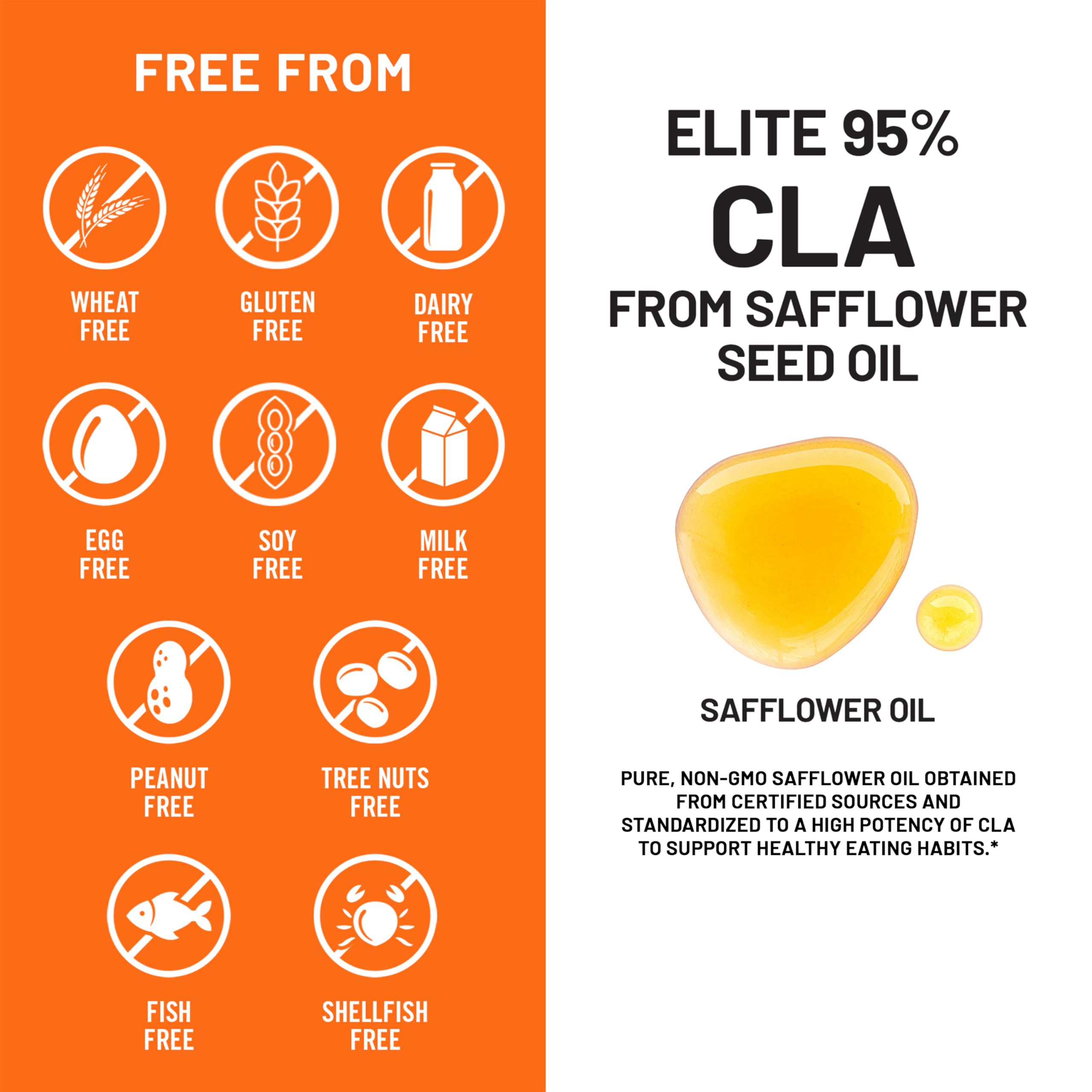 NatureWise etiqueta con información nutricional y concentración 95% CLA