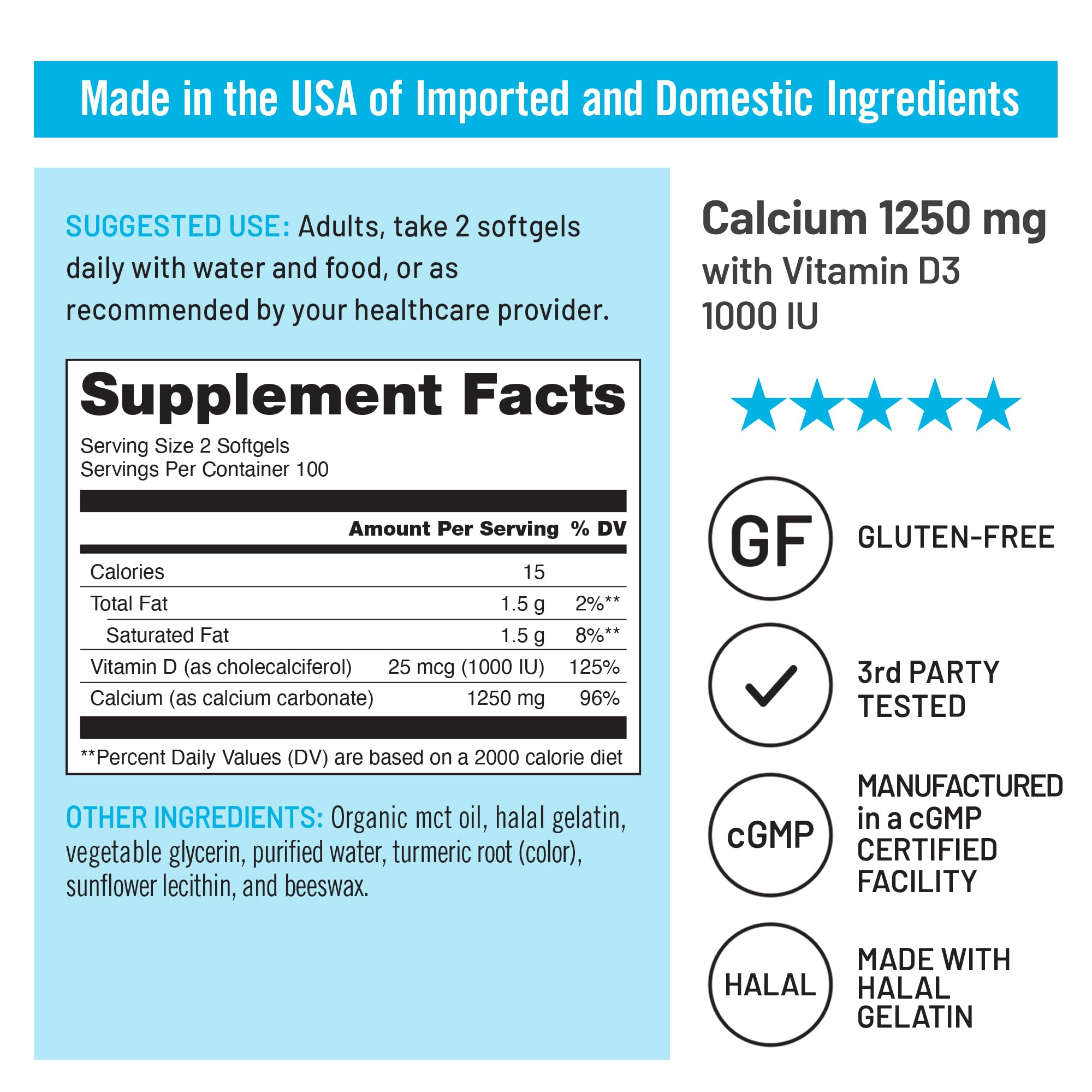 NatureWise etiqueta nutricional legible, informa dosis y pureza del producto