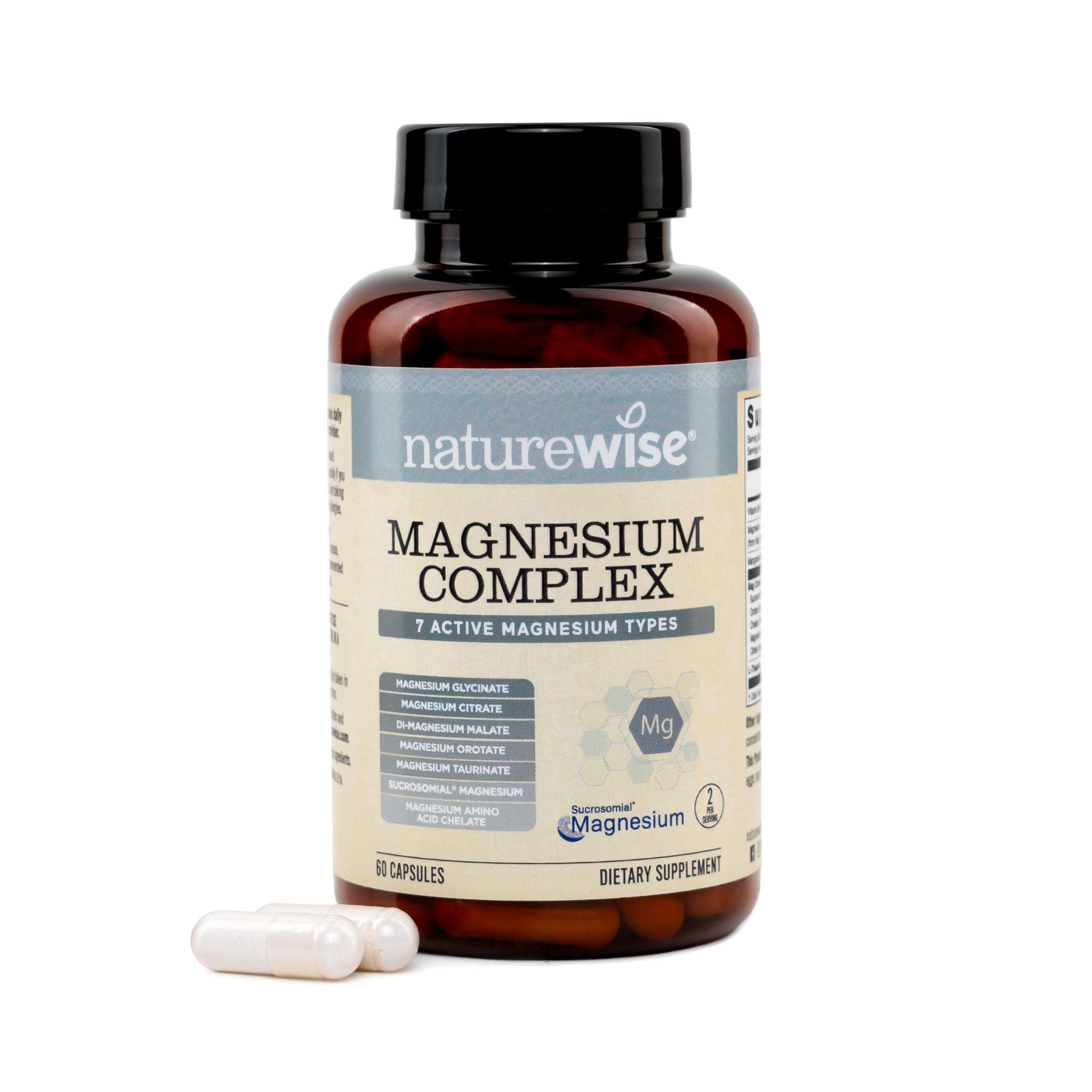 NatureWise frasco frontal del producto mostrando la etiqueta y beneficios principales