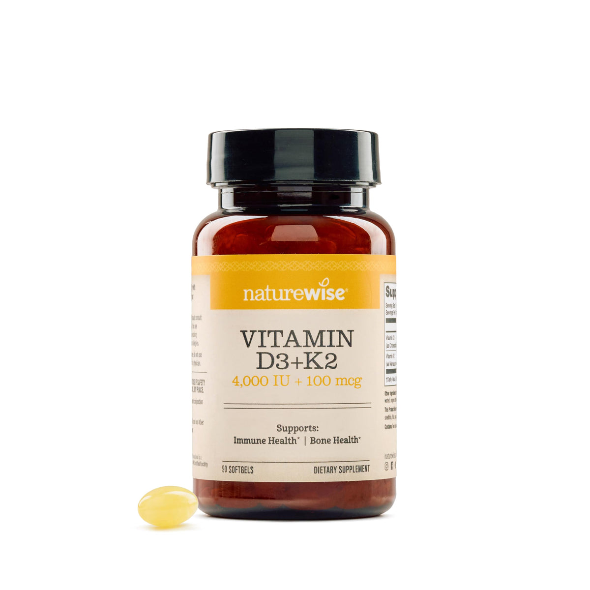 NatureWise frente del empaque mostrando 90 softgels y beneficios