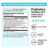 NatureWise etiqueta de ingredientes con lista de 17 cepas y prebióticos