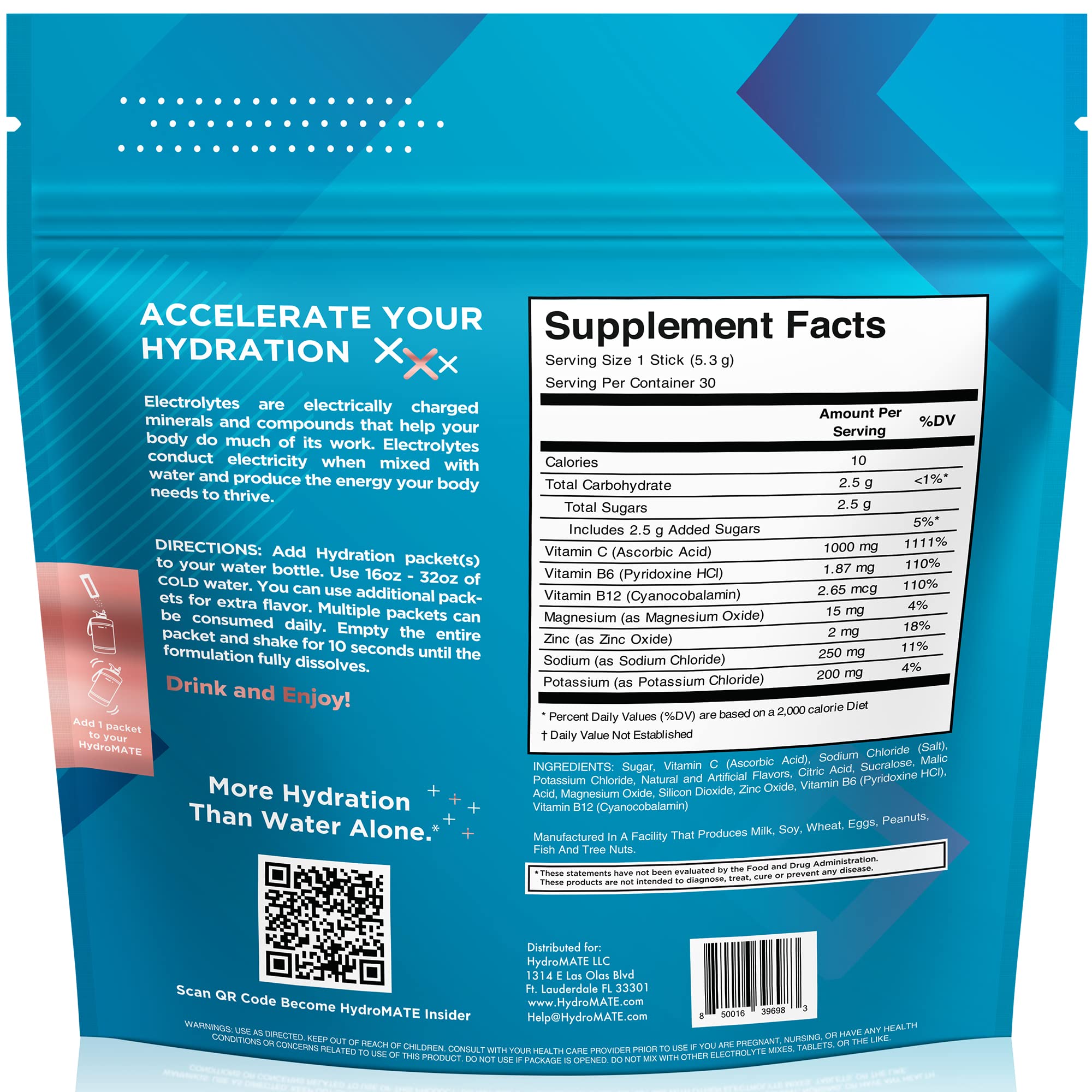 NatureWorks HydroMATE disuelto en vaso de agua, hidratación rápida y refrescante