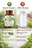 Naturfi Organic cápsula en mano para comparar tamaño y dosificación