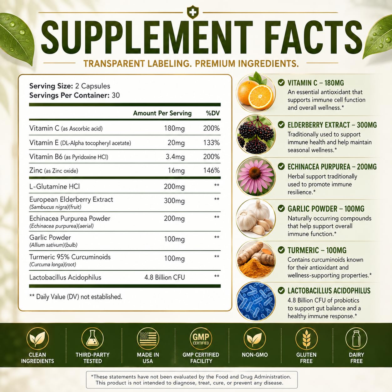 Naturonel Viracid Complete etiqueta con ingredientes y dosificación visible
