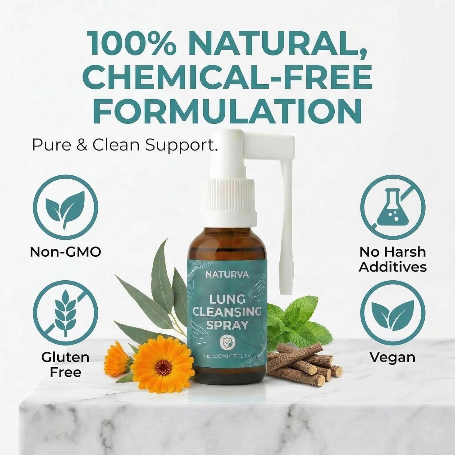 Naturva gota de la solución herbal destacando su textura ligera y puro aroma