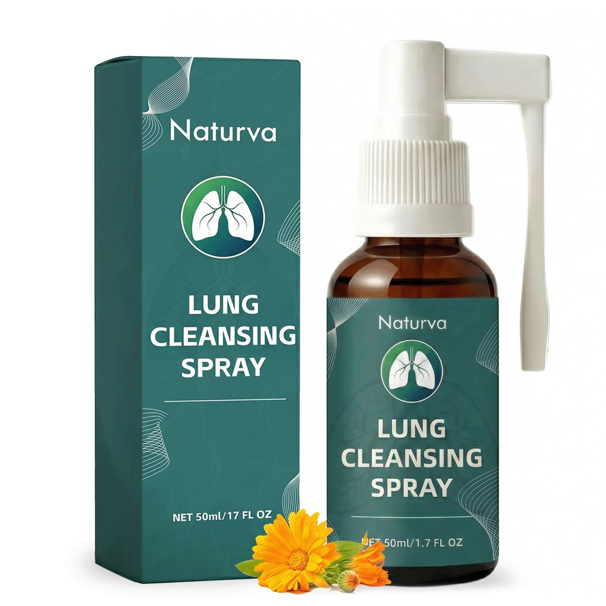 Naturva embalaje frontal mostrando botella y diseño, beneficio portabilidad