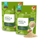 Navitas Organics vista frontal del empaque muestra certificaciones y peso