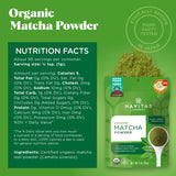 Navitas Organics matcha latte en taza espumosa listo para beber, sabor cremoso