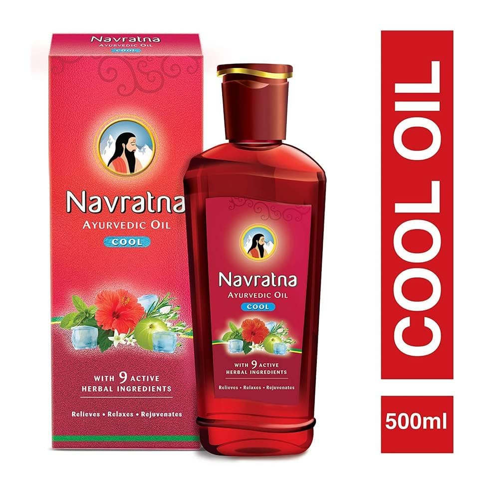 Navratna textura del aceite en palma, absorción ligera y sensación fresca