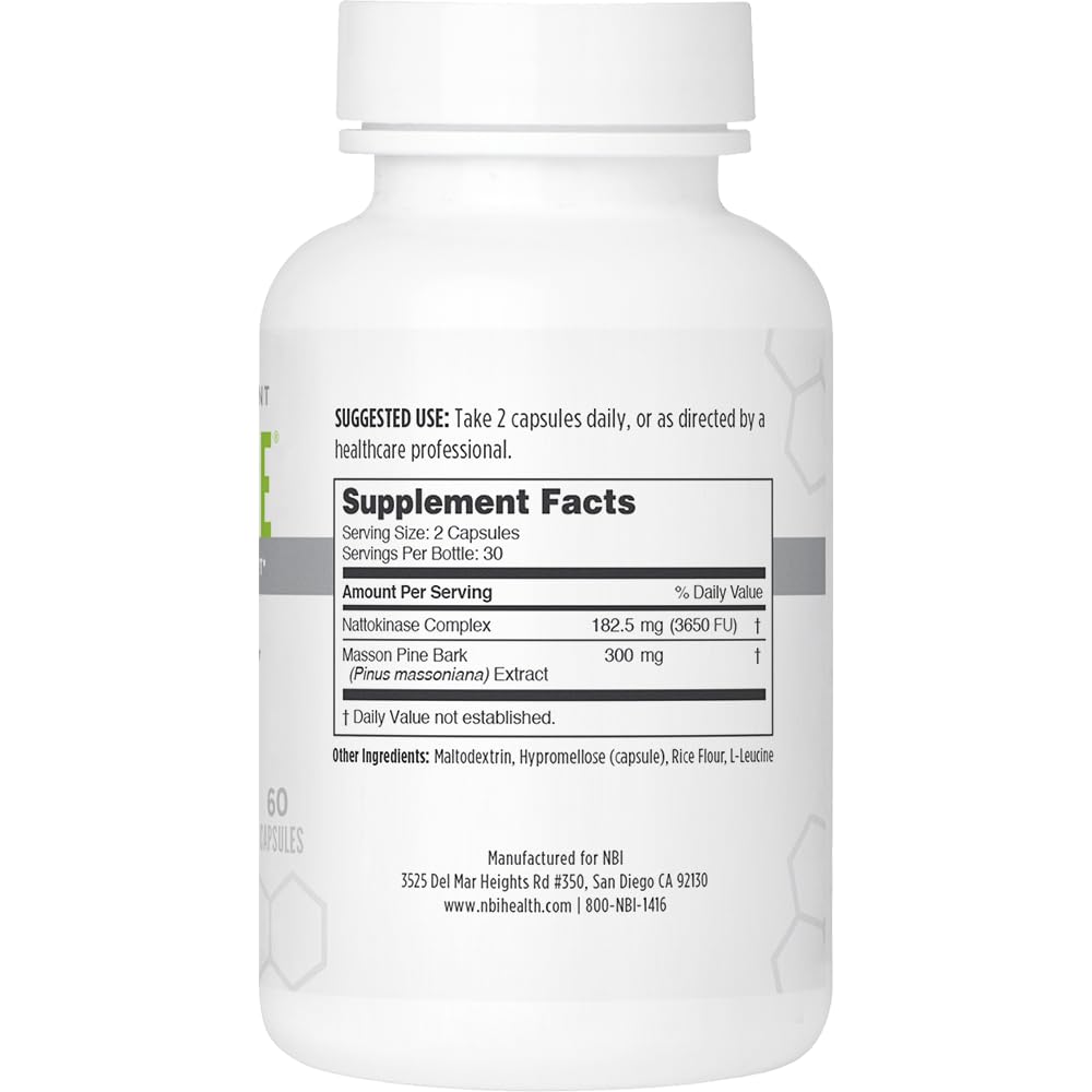 NBI NattoPine primer plano de cápsula vegetal y su textura, beneficio calidad
