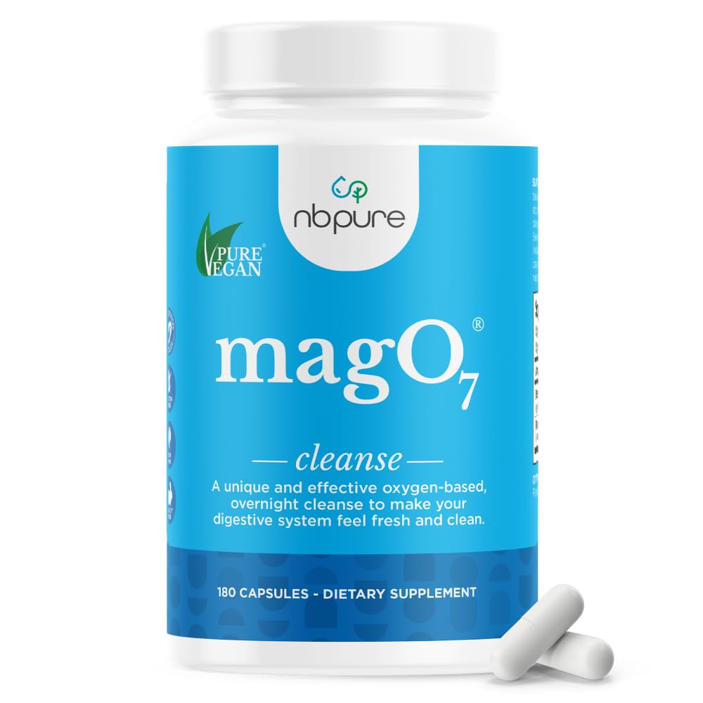 nbpure MagO7 frente del empaque mostrando frasco y cápsulas, frescura y confianza