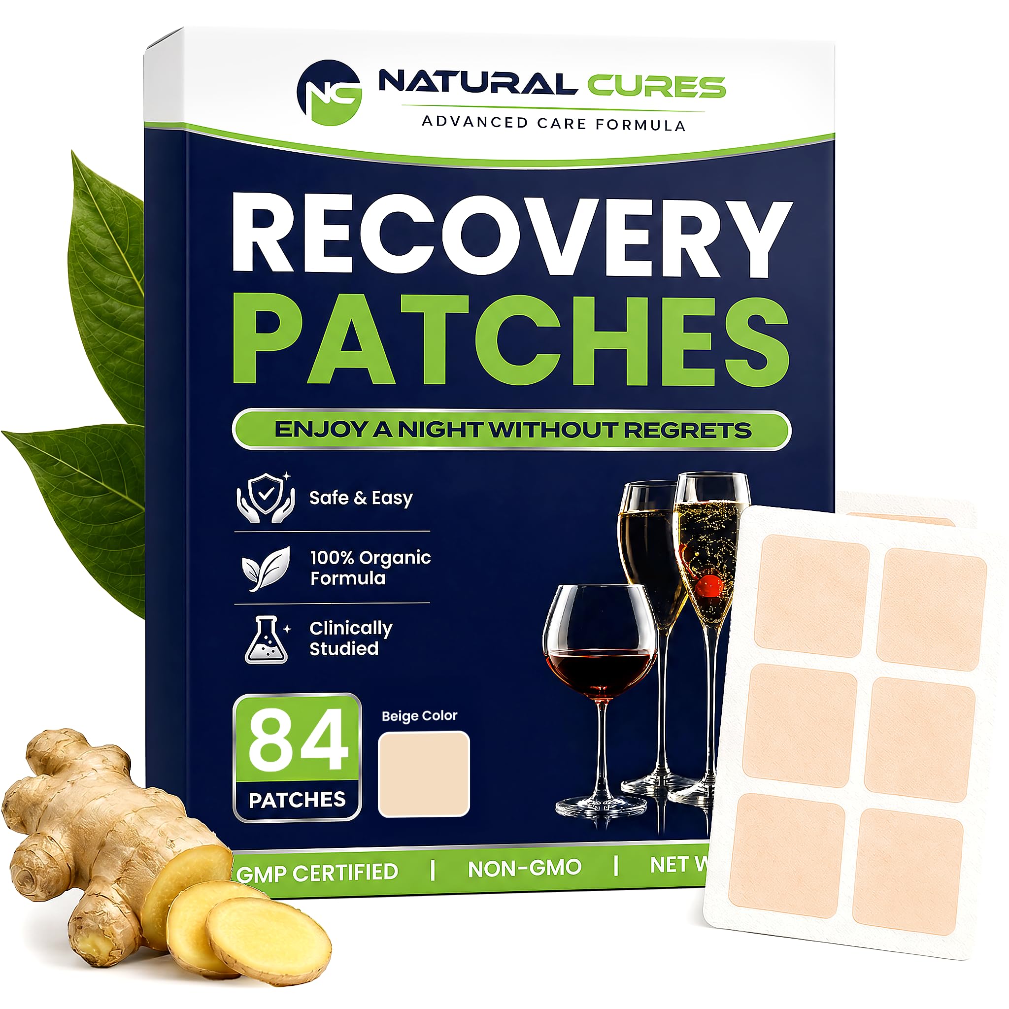 NC NATURAL CURES paquete frontal mostrando 84 parches y conveniencia