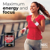 Vaso con batido Peach Mango de NDS Nutrition Cardio Cuts 4.0 listo para beber antes del cardio