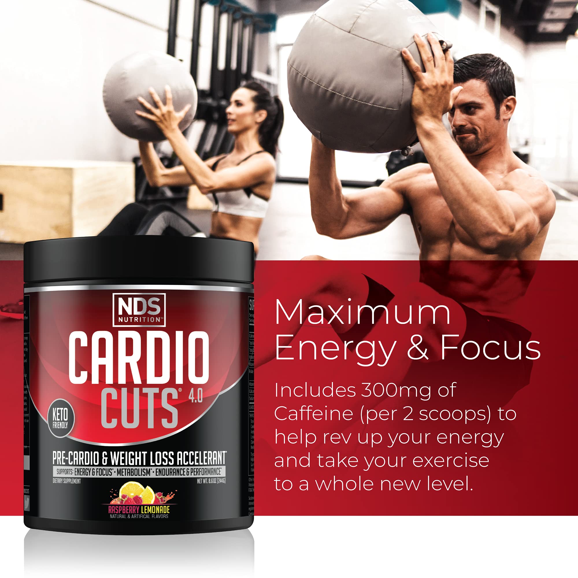 NDS Nutrition bebida en uso en gimnasio aumentando energía en cardio