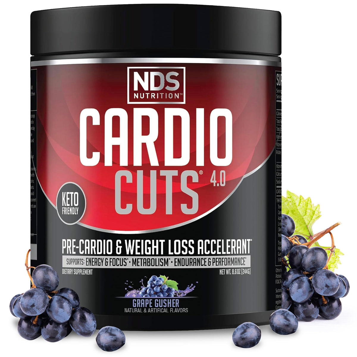 NDS Nutrition bote frontal mostrando la presentación y beneficios
