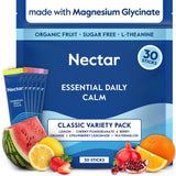 Nectar Calm frente del empaque mostrando 30 sobres y beneficios claros