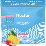 Nectar frente del empaque mostrando 30 sobres y beneficios prácticos