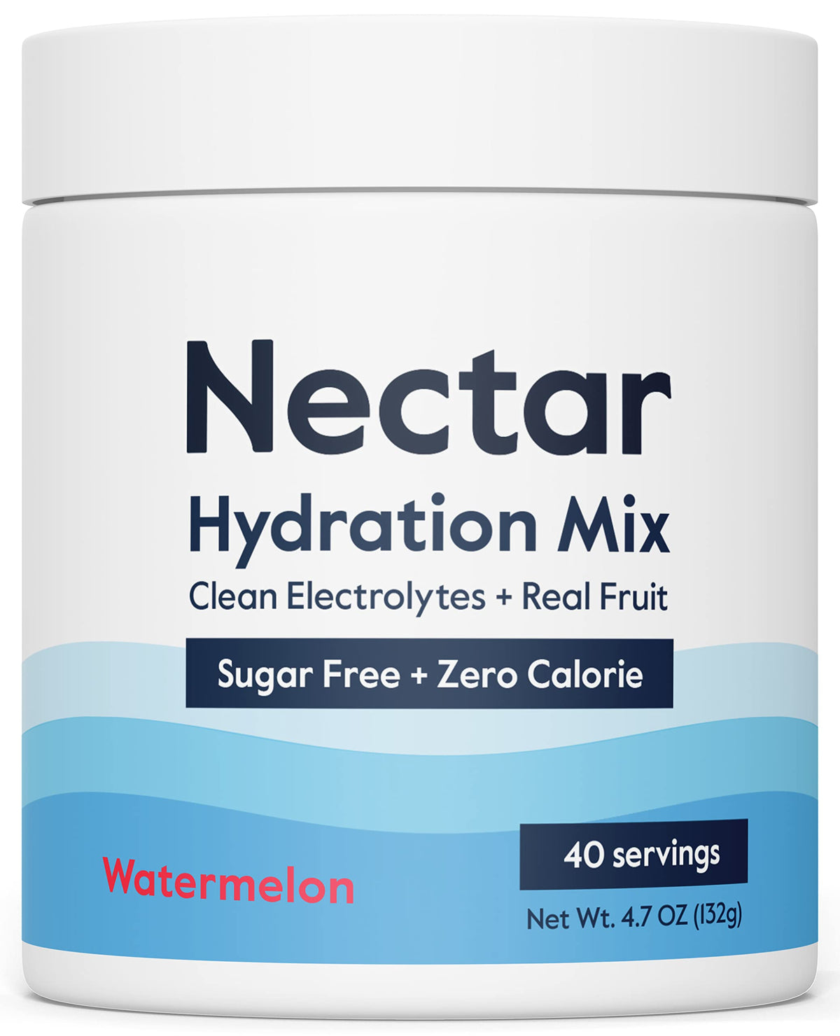 Nectar vista frontal del envase con porciones claras y beneficio de hidratación rápida
