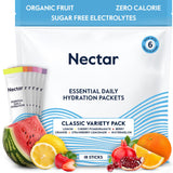 nectar paquete frontal mostrando diseño y cantidad 18 sobres, ideal para transporte