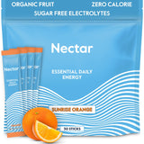 Nectar sobre frontal naranja mostrando marca y beneficio de energía limpia
