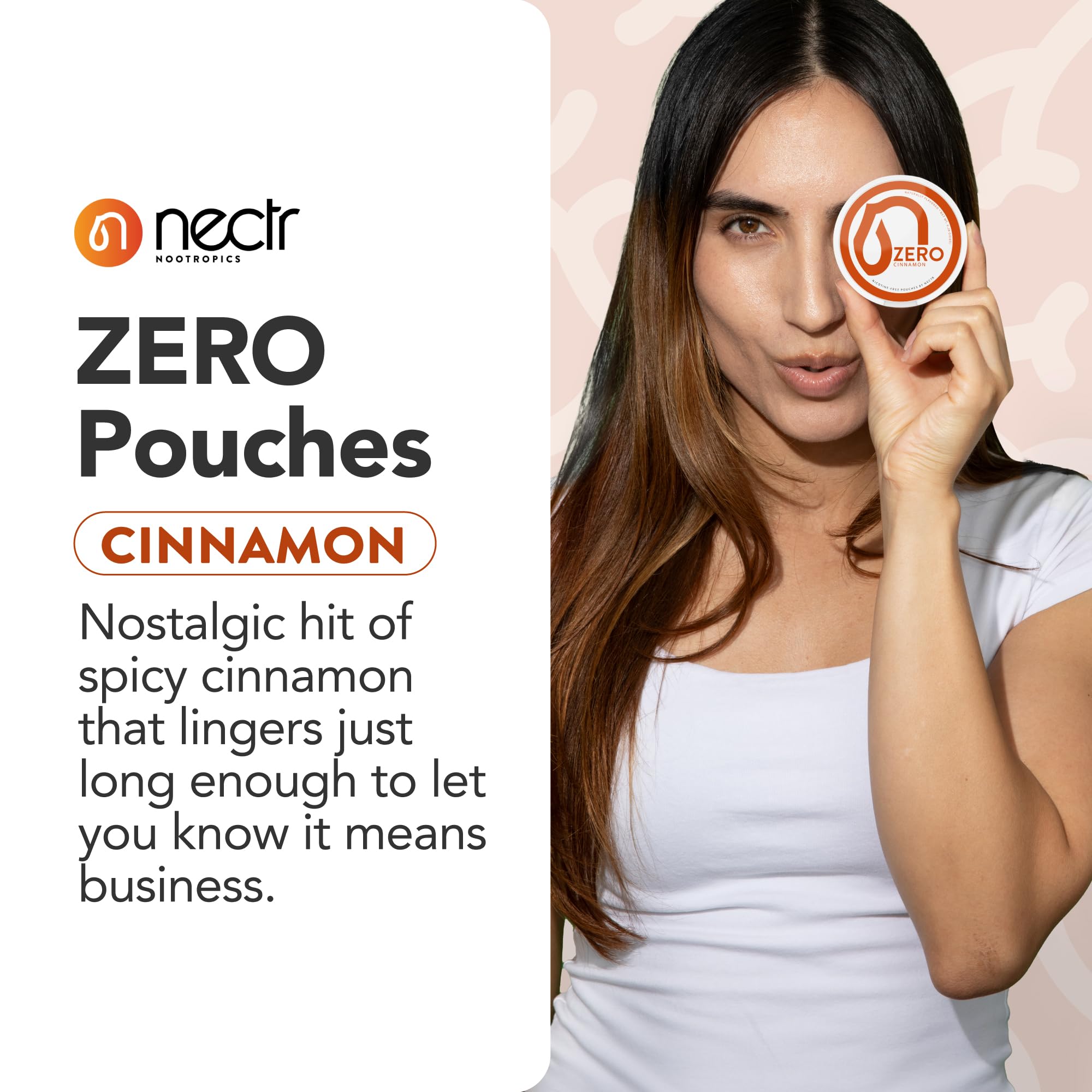 Nectr primer plano de una mini pouch, textura y sellado visibles