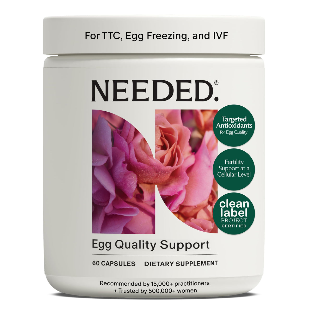Needed envase frontal mostrando 60 cápsulas y claro enfoque de apoyo antioxidante