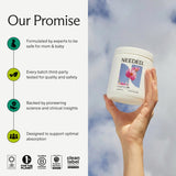 Needed etiqueta nutricional mostrando dosis de colina y B12