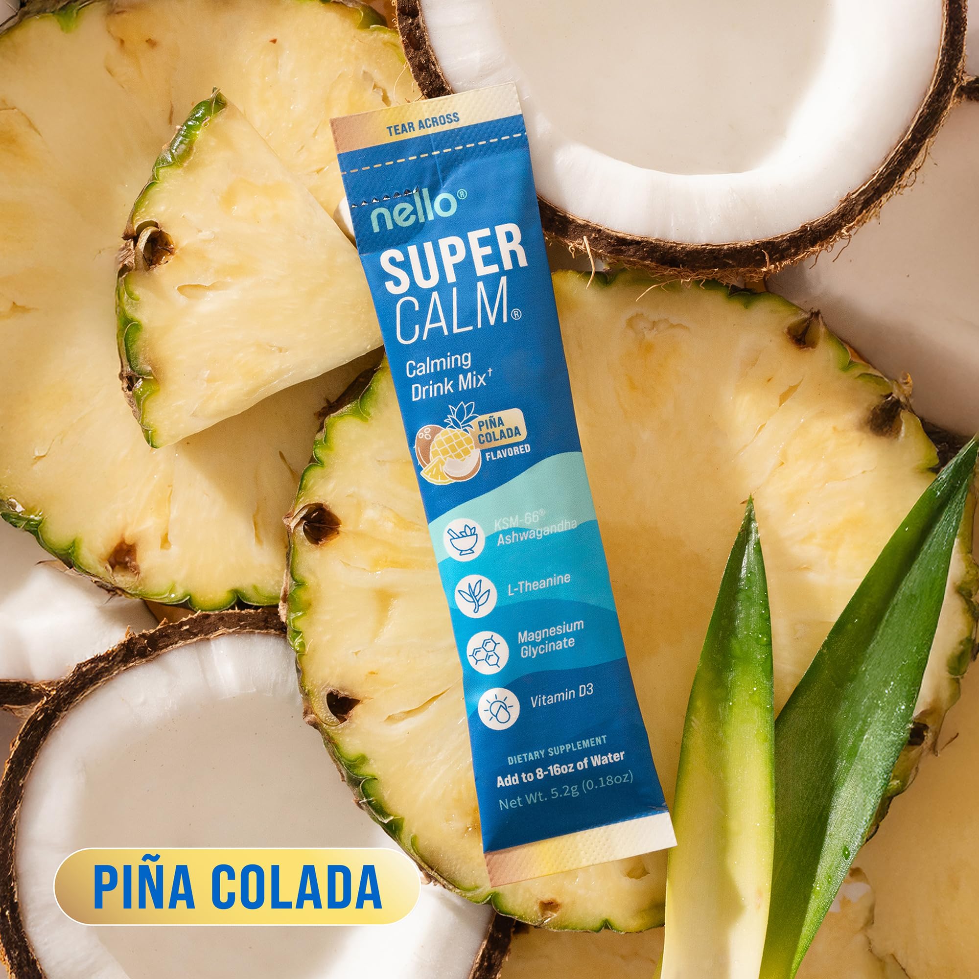 Nello Supercalm etiqueta nutricional visible con información transparente de ingredientes