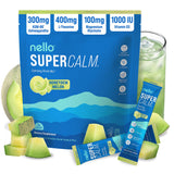 Nello envase frontal mostrando sabor honeydew y beneficios calmantes