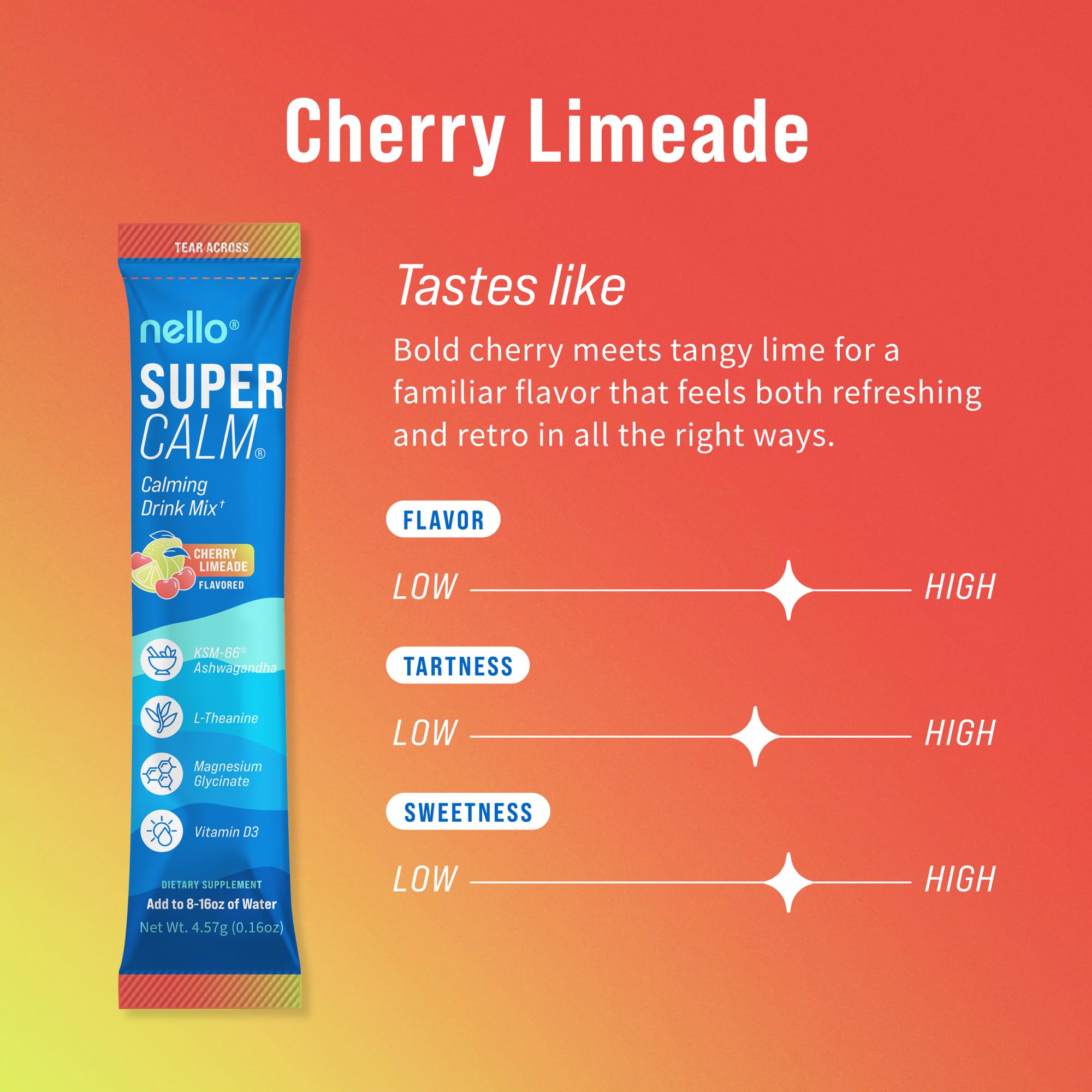 Nello Supercalm sobre individual Cherry Limeade portátil listo para llevar