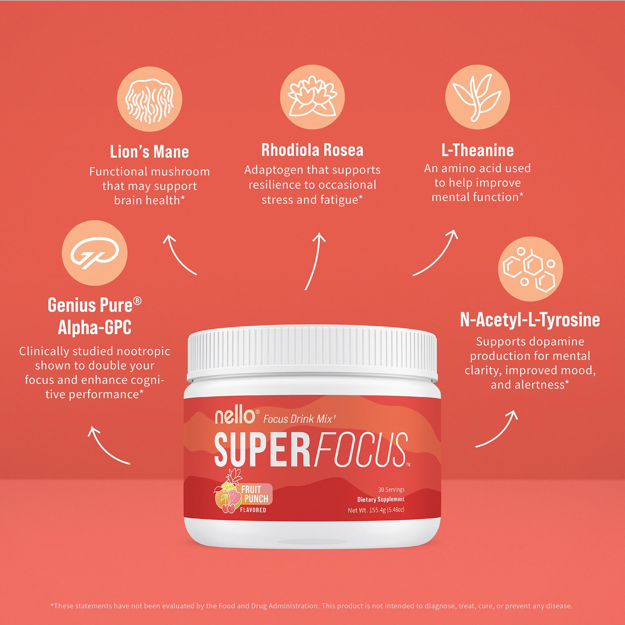 Nello Superfocus caja con 30 sobres, cómodo para llevar y dosificar