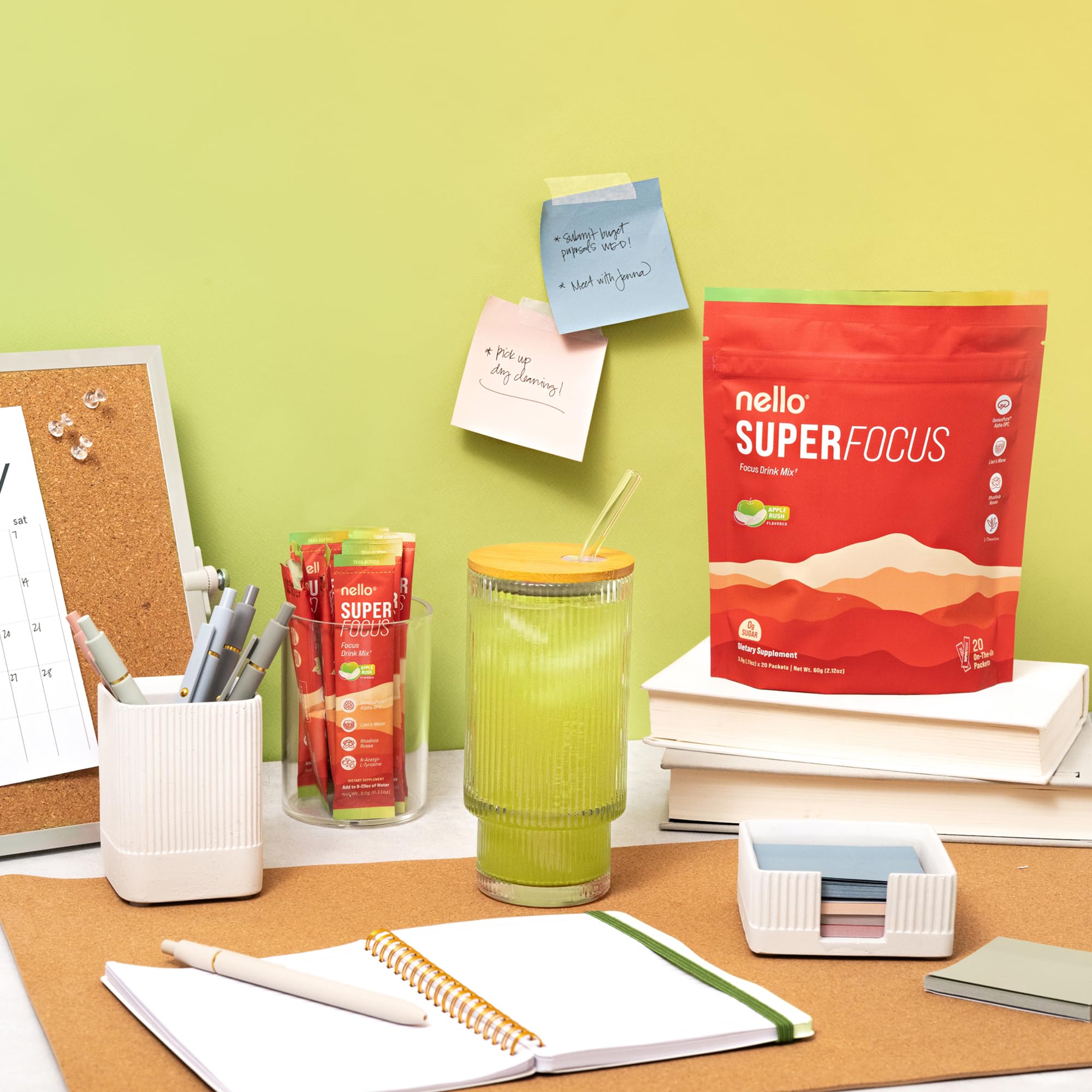 Nello Superfocus etiqueta con lista de ingredientes clave legible