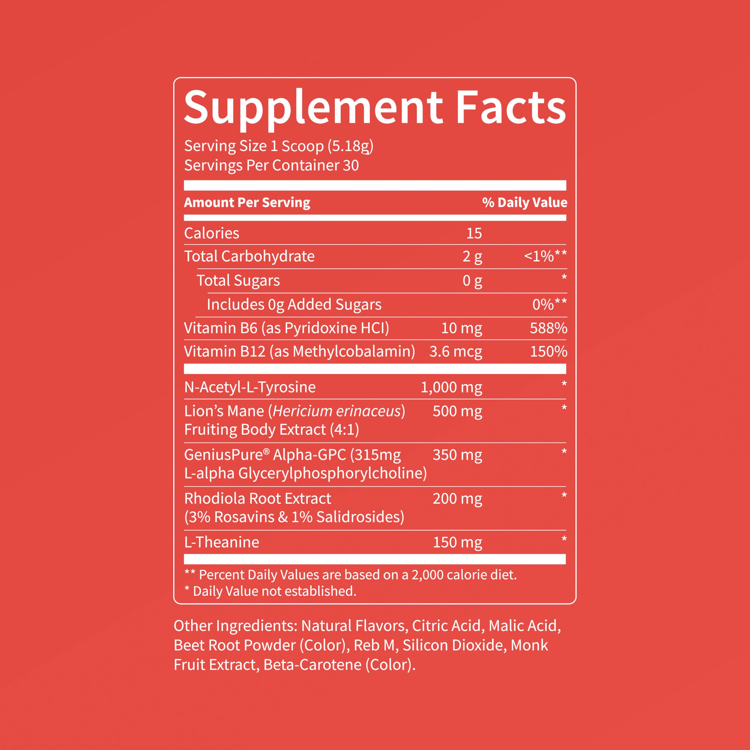 Nello Superfocus etiqueta con ingredientes clave para transparencia formulada