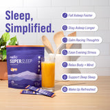 Nello Supersleep polvo textura color durazno resaltando fácil disolución