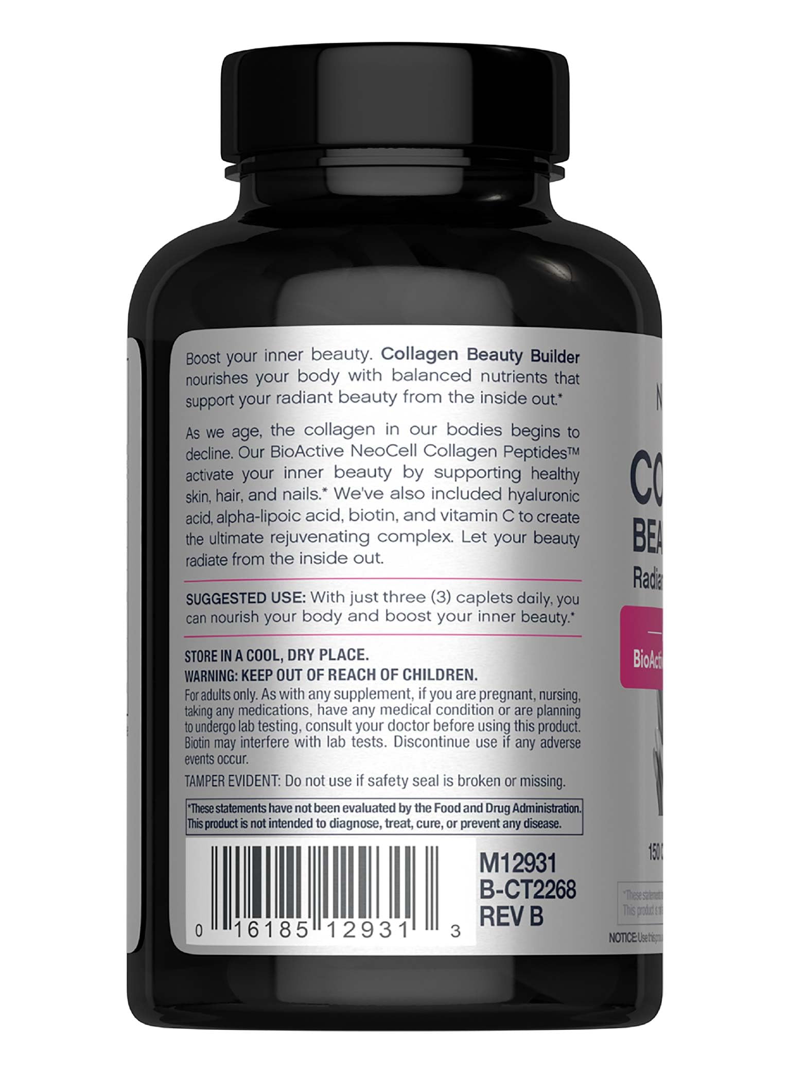 NeoCell etiqueta cerrada mostrando ingredientes clave y beneficios