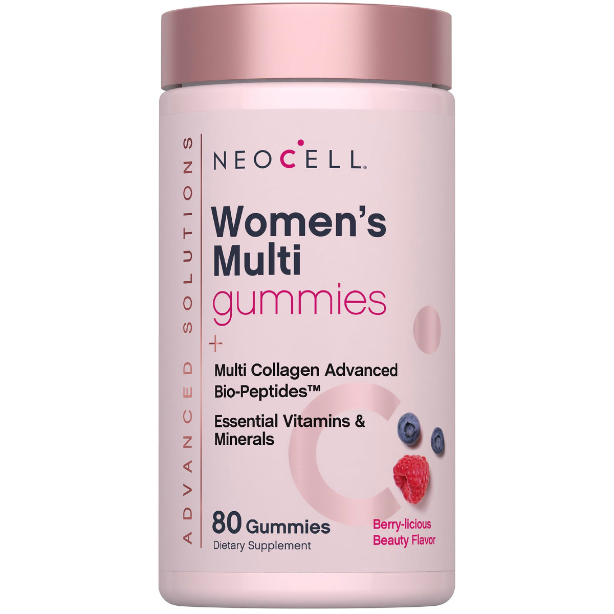 NeoCell frontal del envase mostrando 80 gomitas y beneficio práctico