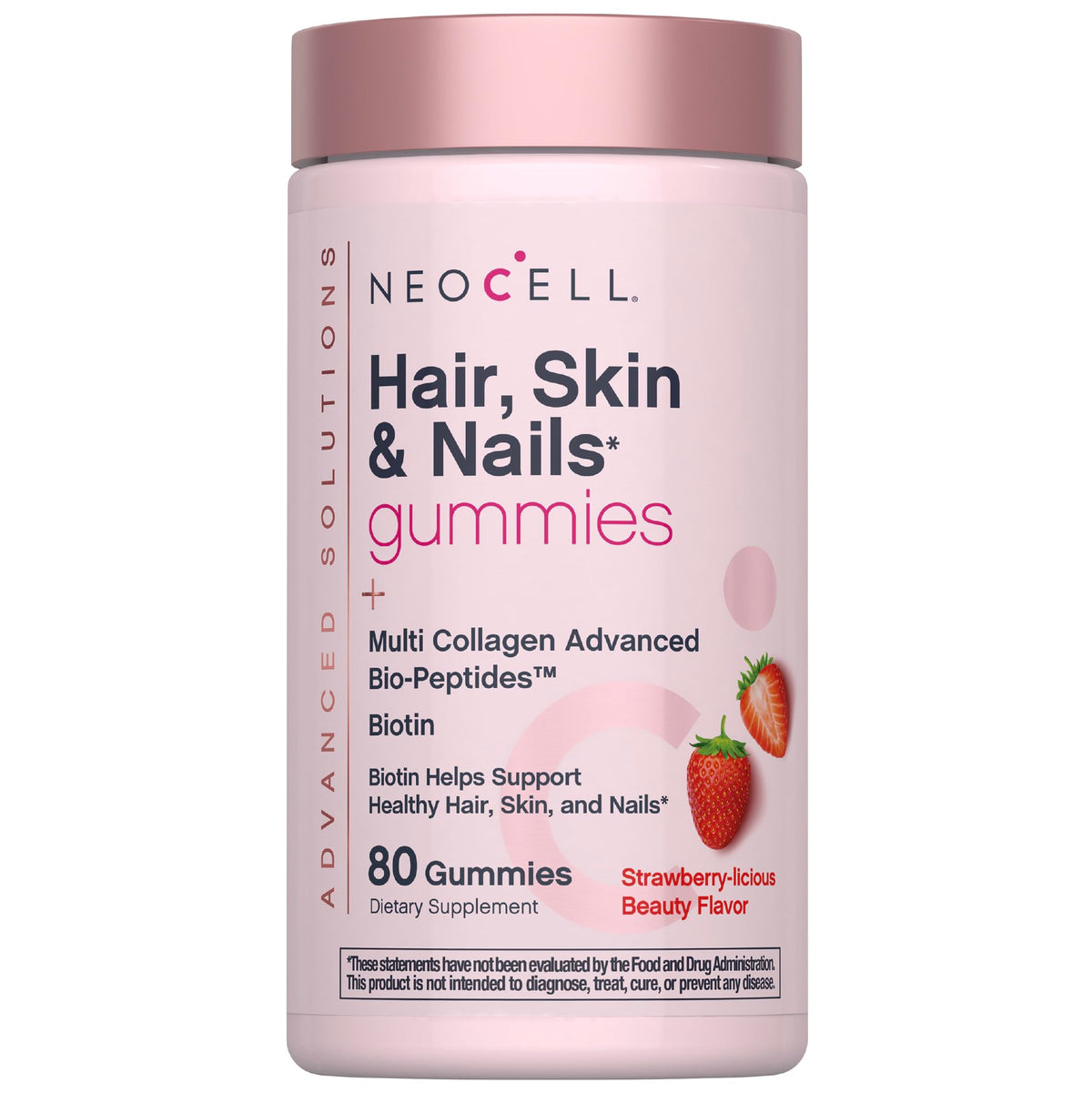 NeoCell empaque frontal mostrando las 80 gomitas y beneficio práctico